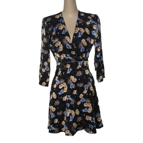 ZARA Long Sleeve Flower Dress NWT Sz XS - Picture 2 of 11
